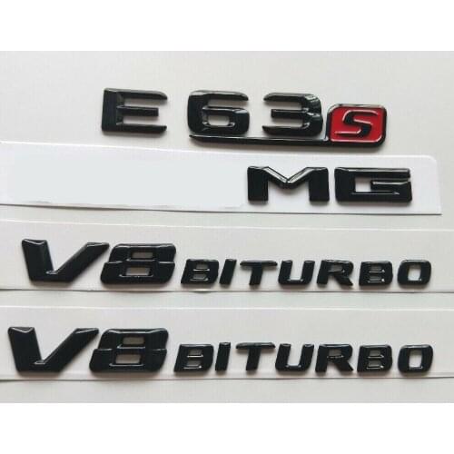 Gloss Black 3D Letters E63s for AMG V8 BITURBO Emblems for Mercedes W212 W213