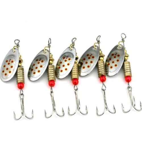 10 pcs Attificial Fishing Lure spinnerbait Metal Spoon Spinner Lure Feather fishing hook isca Sequin bass lure(SP063)