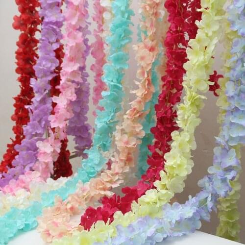 10pcs Artificial Wisteria Vine Rattan Silk Hanging Flower Artificial Flowers Silk Garland for Wedding Party Decoration