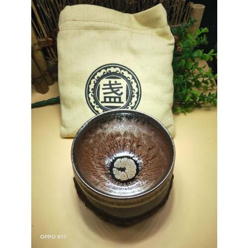 Jianzhan Chinese Vintage Tea Cup Jian Ware Handleless Tea Cups Oil Glaze Tenmoku Pottery Health Benefits more SplendorGeneral