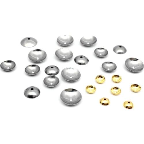 100pcs/lot Stainless Steel Silver Tone Charm Bead Caps Round 3 4 5 6 8 10mm Jewelry Connectors Fit DIY Tassel Bracelets Making