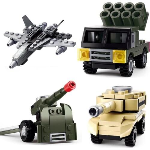 Military Army Creative N Change Air Defense Missile Vehicles Fighter Gun Mortar City Tank Building Blocks Kid Toy Christmas Gift