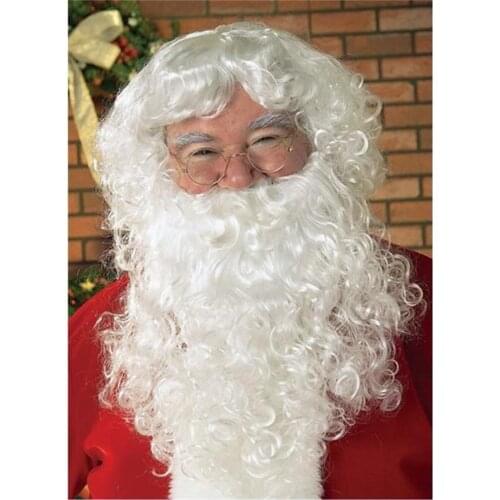 Costume Wig Popular Santa Claus Wig and beard full set costume wig party wig suit for Father Christmas