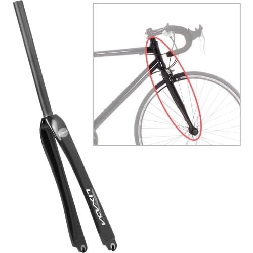Lixada 25.4mm 28.6mm Ultralight Full Carbon Fiber Road Bicycle Fork 700C Cycling Fixed Gear Bike Fork Fixie Bike Front Fork