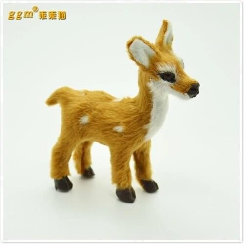 Mini 8x7cm deer Handmade model,polyethylene& furs sika deer toy,decoration Xmas gift w3997