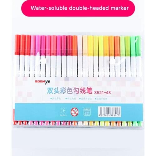 Color Water-based Double-head Marker Pen Set Watercolor Markers Pen for Stationery School Supplies paint brush set