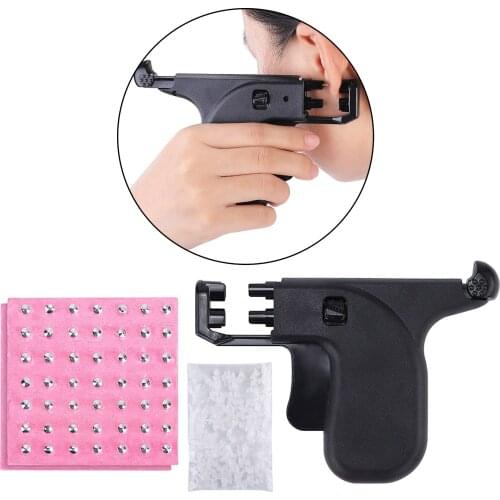 Ear Piercing Tool Kit Ear Piercing Gun Ear Nose Navel Bod-y Piercing Machines, Comes with 98 Ear Studs and a Pack of Earnuts