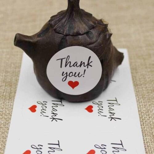 2017 new 100pcs white/kraft Round Thank You paper seal sticker for Diy handmade bakery&gift packaging Label