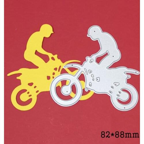 New metal cutting die men riding motorcycle craft die template for diy Scrapbook emboss paper card making die mould stencil