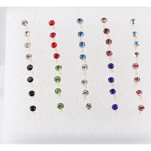 Charm Candy Color Crystal Stone Earrings Plastic Bar Zircon Wedding Stud Earrings For Women Ear Studs Engagement Jewelry Gift