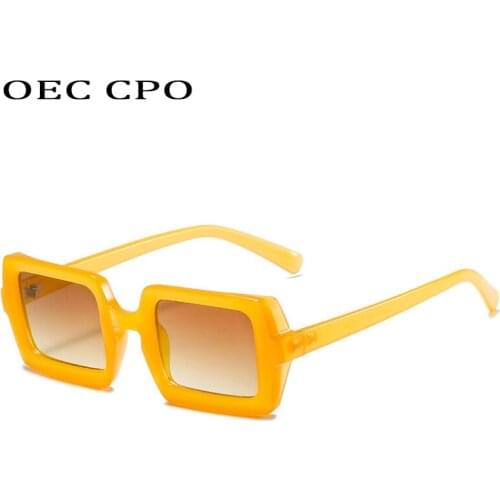 OEC CPO Fashion Square Sunglasses Women Brand Designer Vintage Rectangle Eyeglasses Female Retro Shades Punk Glasses Eyewear