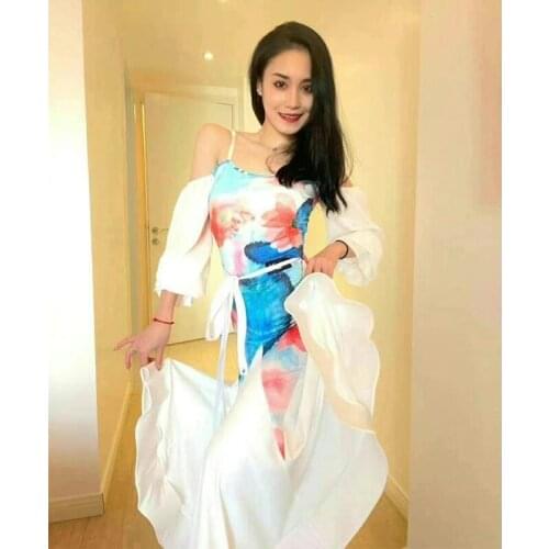 Floral Ballroom Dance Dress Women Evening Dress Designer Clothes Performance Costume Modern Dance Wear Waltz Dance Outfit JL2856