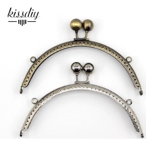 KISSDIY 10PCS 15.5CM Semicircle Metal Purse Handle Frame Kiss Clip Clasp Handbags Accessories Antique Bronze Silver