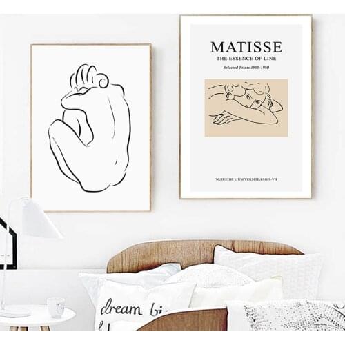 Matisse Simple Fashion Modern Vogue Sketch Figures Style Home Decoration Paintings Poster and Prints Canvas Art Wall Picture Art