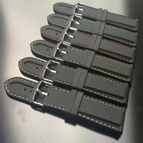 New 18mm 20mm 22mm 24mm 26mm Silicone Watch Band Wristwatch Strap Watchband Belt + 2pcs Spring Bars + Tool