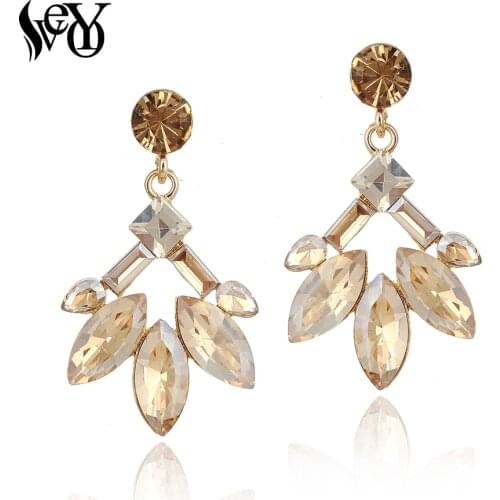 VEYO Trendy Crystal Drop Earrings Cute Party Small Earrings for Women New