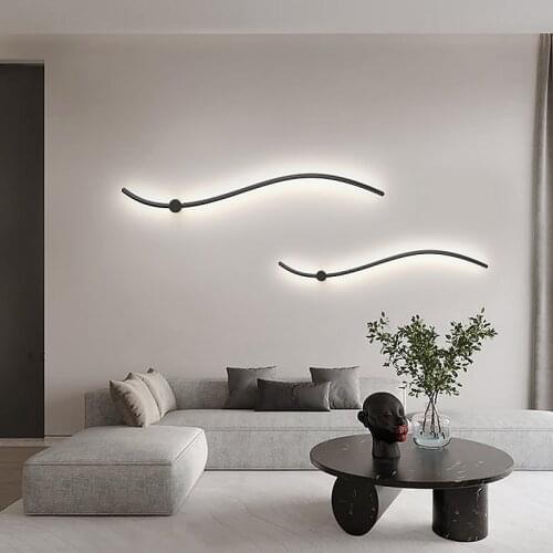 Modern Minimalist Wall Lamps Living Room Bedroom Bedside Luster AC90V-260V LED Indoor black white Lamp Aisle Lighting decoration