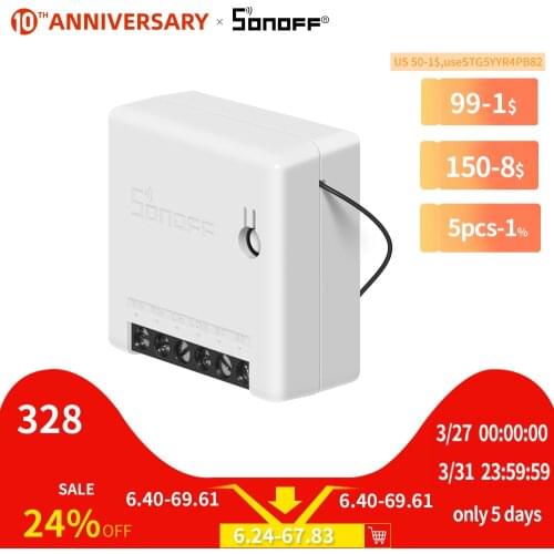 SONOFF MINI WIFI Switch DIY Smart Timer Module 2 Way Control Ewelink APP/LAN/Voice Remote 10A Alexa Google/Smart Home Automation