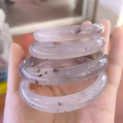 2021 Real Natural Chalcedony bracelets women Rare color handcarved jade bangle jewelry jadeite bangles Real agate gift bracelet