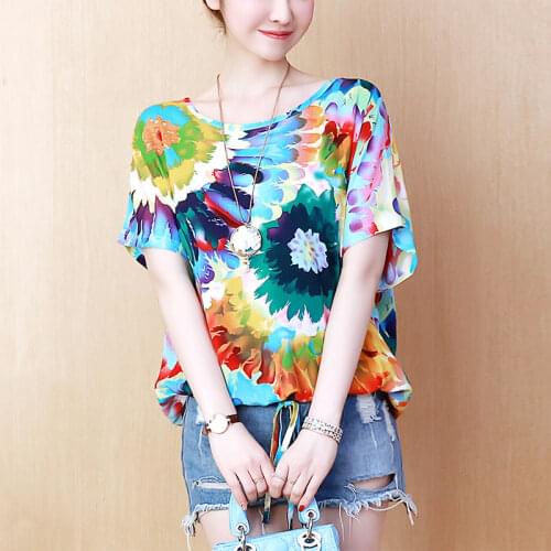 2021 New Print Summer Cotton tshirt Women Tops Plus Size Harajuku Short Sleeve t shirt Female Casual Ladies Clothes T-shirts