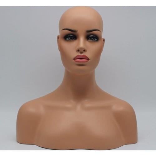 Female Realistic Fiberglass Mannequin Head Bust Sale For Wig Jewelry And Hat Display