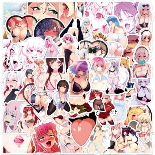 10/30/50pcs Anime Hentai Sexy Girl Cartoon Doodle Laptop Water Cup Refrigerator Skateboard Car Waterproof Decoration Sticker