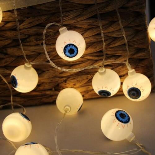 10LED Halloween Pumpkin Spider Bat Skull String Lights Lamp DIY Hanging Horror Halloween Decoration For Home Party Supplies