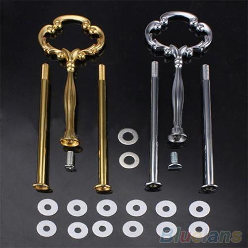 2/3 Tier Cake Cupcake Plate Stand Handle Hardware Fitting Holder Crown Delicate Dainty Looking Stands Color Silver Gold Fashion