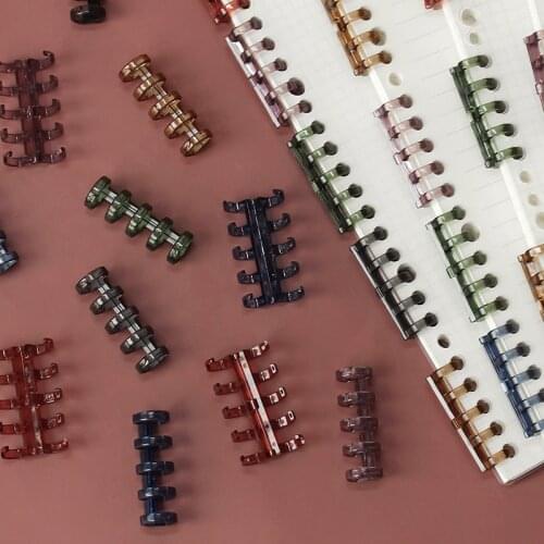2pcs Retro Color Loose-leaf Ring Pocket Book Loose-leaf Storage Diy Segmented Plastic Binder 5 Ring Binder Planner Rings