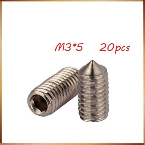 20PCS Stainless steel 304 Tip Tightening Machine Headless Screws M3 * 5