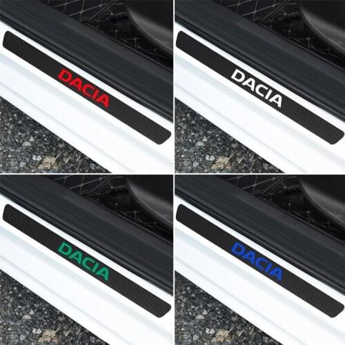 4PCS Car Door Sill Anti kick Stickers Scuff Anti Scratch Carbon Fiber Auto Door Sticker for Dacia Duster Logan Sandero 2 Dokker