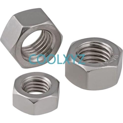 304 Stainless Steel Inch Fine Pitch Thread Hexagon Nut 5Pcs