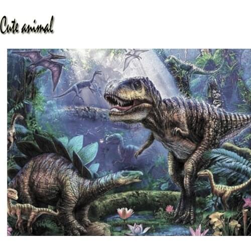 5D Diamond Painting Dinosaur Picture Full Square Drill DIY Diamond Embroidery Mosaic sale Animals Rhinestone Gift Home Decor