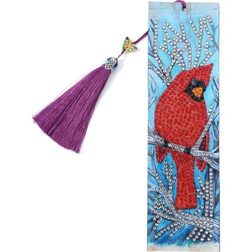 Diamond Painting Bookmark bird 5D DIY Special Shaped Diamond Art Mosaic Leather Tassel Book Marks Diamond Embroidery