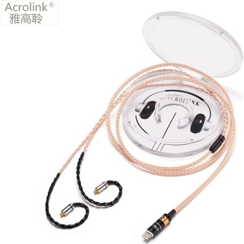 Acrolink MMCX DIY Earphone Pcocc Audio Cable Repair Replacement Headphone with 16 cores knitting For iphone