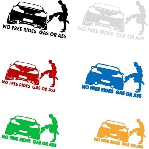Car Stickers Decor Motorcycle Decals No Free Rides Gas or Ass Funny Decorative Accessories Creative Waterproof PVC 20cm x 8cm