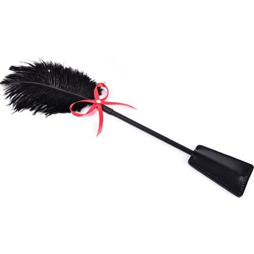 Bdsm Feather Tickled Whip Bondage Erotic Punish Fetish Leather Spanking Paddle Play Flogger For Lover Riding Crop Pony Sex Toys