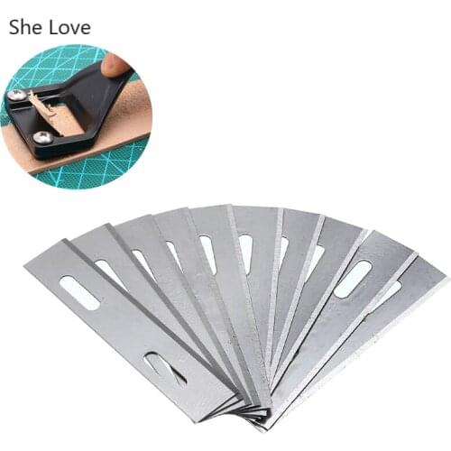 Chzimade 10Pcs/lot Leather Sculpture Knife Blades Handmade Leather Knife Trench Thinning Diy Leather Cutter Blades Tools