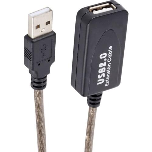 10m USB 2.0 Extension Repeater Cable with Signal Booster A Male to A Female Cord for Household Computer Safety Parts