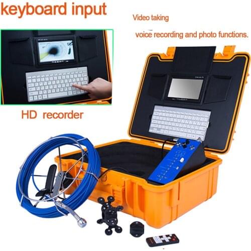 7'' 20m Cable Pipeline Sewer Industrial Camera System Waterproof 25mm Lens Industrial Camera With Keyboard Function