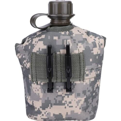 1000 ML Camouflage Cloth Army Green Plastic Sports Water Bottle Survival Kitchen And Home Kettle Outdoor Sports Water Bottle