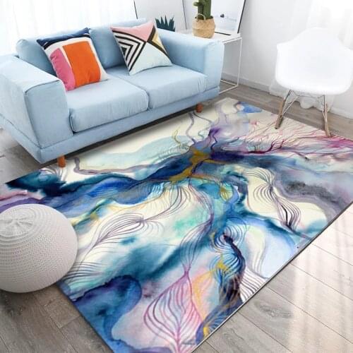 Abstract Painting Carpets and Rugs for Living Room Nordic Colorful Geometric Patterns Anti-Slip Tea Table Kids Floor Mats