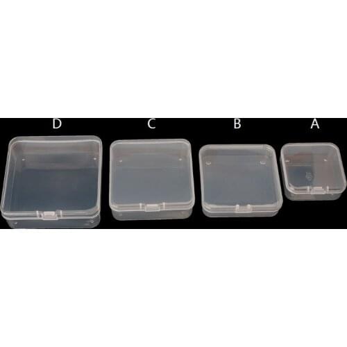 Square Plastic Storage Case Collection Box Jewelry Container Business Card Holder Hardware Tool Accessory Organizer Display Box