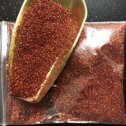 Laser 0.2MM 008 Size Holographic Orange Color Glitter Powder,Holographic Nail POWDER Glitter 10Gram
