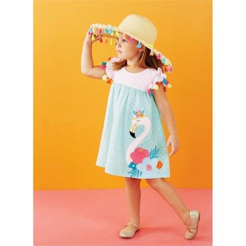 Cute Toddler Kids Girls Dress Flamingo Tassel Dress Summer Clothes Casual Party Girl Dress Sundress Clothes 1-6T