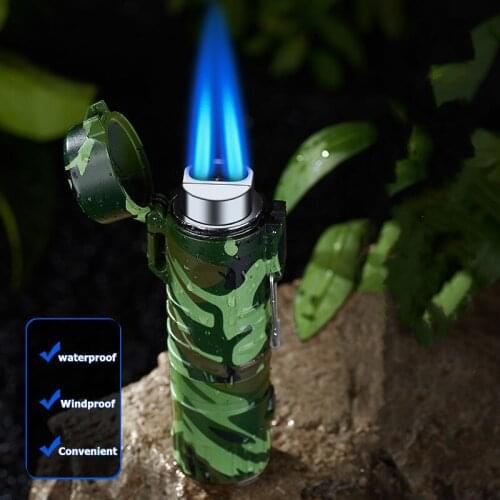 Double Flame Multifunctional Outdoor Camping Lighting Portable Waterproof Windproof Circulating Charge Gas Lighter Mens Gifts