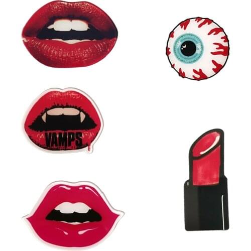 Fashion Shirt Brooch Vintage Pins Cartoon Lips Lipstick Evil Eye Pin Sex Jewelry Badges Christmas Gift Hat Bag Shirt Accessories