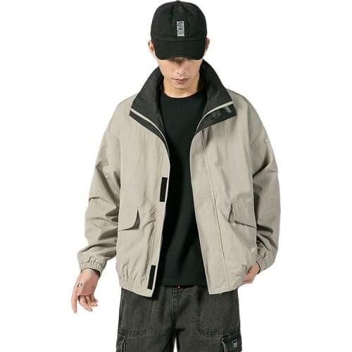 Mens Jacket Coat Windbreaker Solid Color High Quality Workwear Trend Handsome Loose Tidal Current Streetwear The New Listing