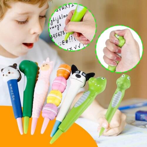 Kawaii stuffed animals toy Soft decompression student calligraphy pen with exchangeable elastic pen plush toy pillow