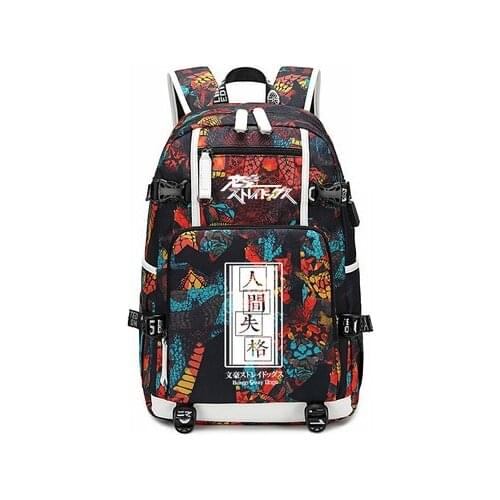New Bungou Stray Dogs schoolbag Printing laptop bag Dazai Osamu Nakajima Atsushi Men Travel bags USB Oxford Backpack